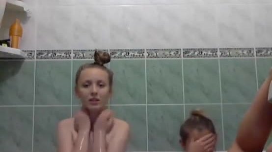 Lesbians bath video